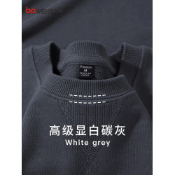 潮牌重磅衛衣男士2025年新款春秋冬季純棉寬松毛圈圓領打底衫男款