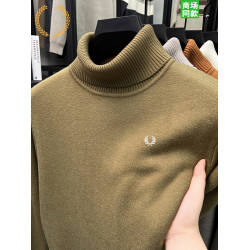 FP麥穗可翻高領羊毛衫手感男冬季加絨加厚重磅保暖針織打底衫毛衣