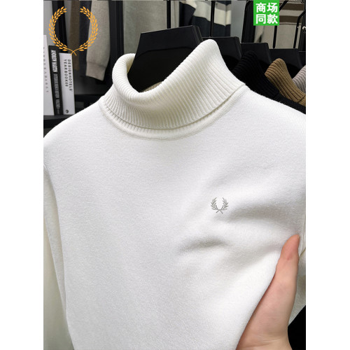 FP麥穗可翻高領羊毛衫手感男冬季加絨加厚重磅保暖針織打底衫毛衣