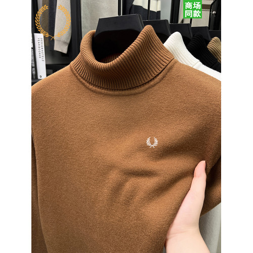 FP麥穗可翻高領羊毛衫手感男冬季加絨加厚重磅保暖針織打底衫毛衣