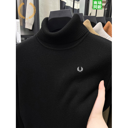 FP麥穗可翻高領羊毛衫手感男冬季加絨加厚重磅保暖針織打底衫毛衣