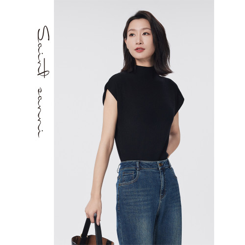 聖軒尼2024秋冬新品百搭打底保暖舒適小飛袖氣質針織打底衫GF227