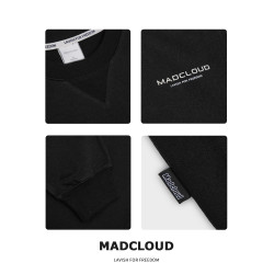 MAD官方 | Madcloud美式休閒高街春秋打底衫套頭衫潮牌圓領衛衣男