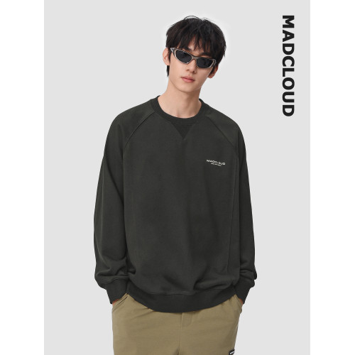 MAD官方 | Madcloud美式休閒高街春秋打底衫套頭衫潮牌圓領衛衣男