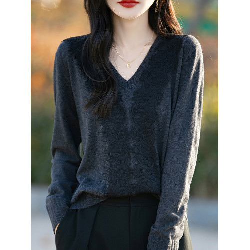 胖mm春秋大碼女士毛衣遮肚子顯瘦v領上衣2025新款內搭針織打底衫