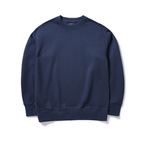 健康布春秋季衛衣男圓領針織套頭潮學生落肩寬松百搭情侶打底衫