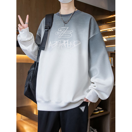 青少年酷帥套頭衛衣男孩初中生高中學生大童春秋款圓領長袖打底衫