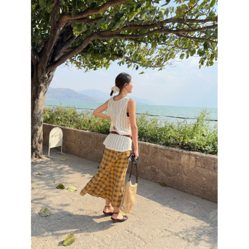 25年春新款設計感圓領減齡針織背心打底衫上衣女百搭簡約