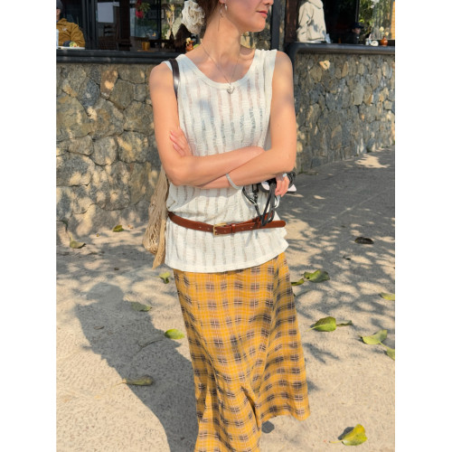 25年春新款設計感圓領減齡針織背心打底衫上衣女百搭簡約