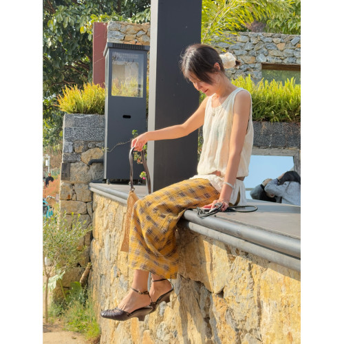 25年春新款設計感圓領減齡針織背心打底衫上衣女百搭簡約