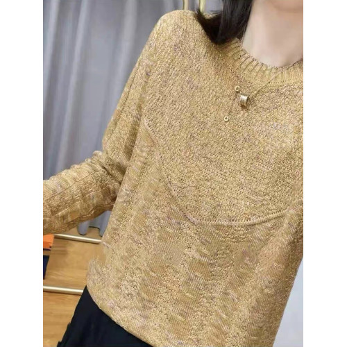 春秋裝薄款內搭圓領純色棉線針織衫女韓版寬松長袖打底衫上衣百搭