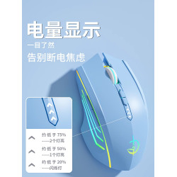 德國藍牙無線滑鼠靜音充電腦遊戯電競男女生高顔值桌上型筆電通用