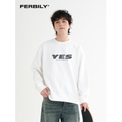 美式圓領衛衣男秋季2025新款百搭情侶休閒打底衫潮牌印花寬松上衣