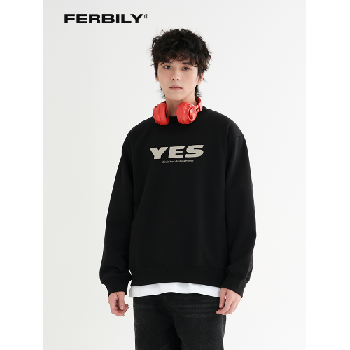 美式圓領衛衣男秋季2025新款百搭情侶休閒打底衫潮牌印花寬松上衣