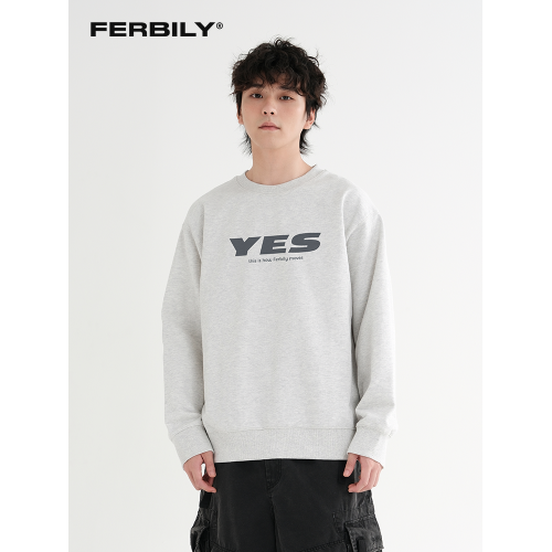 美式圓領衛衣男秋季2025新款百搭情侶休閒打底衫潮牌印花寬松上衣