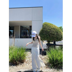 WEIZHEN 法式浪漫馬德拉 老錢風鏤空針織衫背心女春秋內搭打底衫