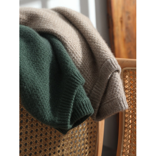 三股加厚羊絨衫男100%純山羊絨衫圓領冬季新款保暖針織毛衣打底衫