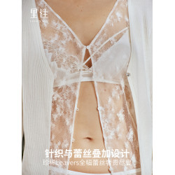 Livary Mio/裡性浮生carefree蕾絲打底衫性感微透真絲針織衫上衣