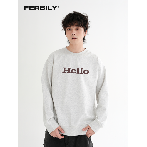 美式高街重磅純棉衛衣男春秋季新款休閒寬松圓領上衣潮牌打底衫