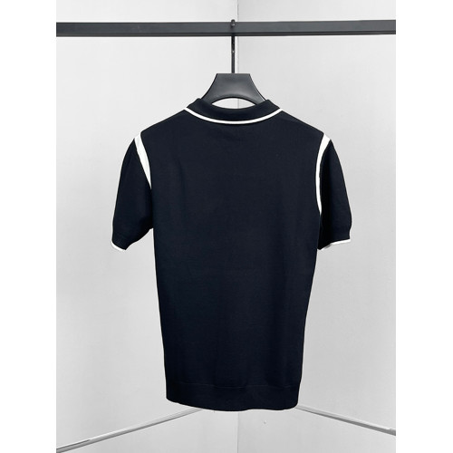 春秋季新款男士翻領短袖針織衫韓版修身半拉鍊休閒百搭毛衣打底衫