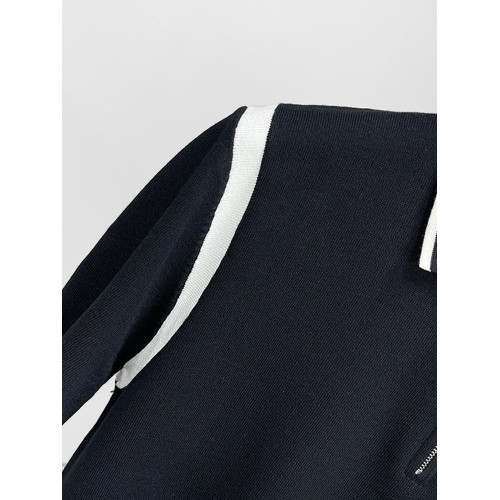 春秋季新款男士翻領短袖針織衫韓版修身半拉鍊休閒百搭毛衣打底衫