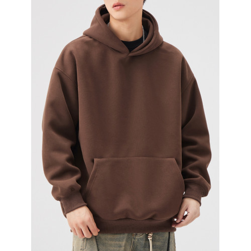 JYUM純色連帽衛衣男2025新款春秋季休閒寬松打底衫上衣情侶外套