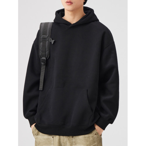 JYUM純色連帽衛衣男2025新款春秋季休閒寬松打底衫上衣情侶外套