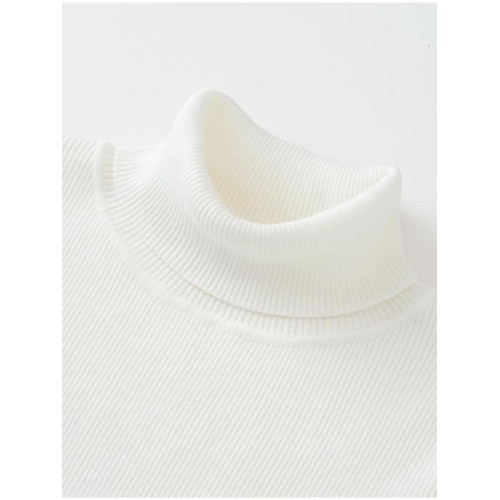 2024新款100%純棉高領領針織打底衫小套頭100%純棉不起球毛衣經典