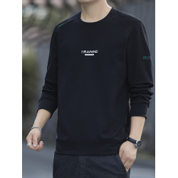 花花公子新款圓領衛衣男士寬松休閒長袖上衣潮流純棉打底衫秋冬季