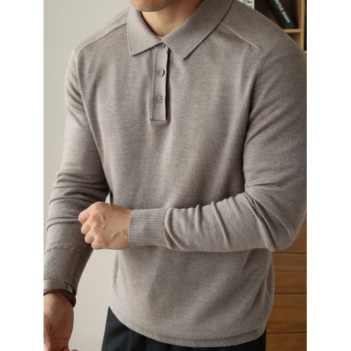 BAOZHEGE【都市輕奢】可機洗馬鞍肩羊毛Polo衫男士秋冬翻領打底衫 BAOZHEGE【都市輕奢】可機洗馬鞍肩羊毛Polo衫男士秋冬翻領打底衫