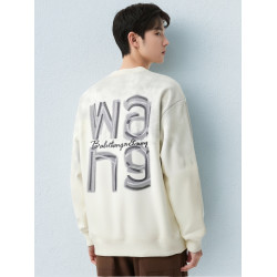 男士撞色衛衣字母潮牌上衣服漸變色時尚打底衫圓領秋冬季美式長袖