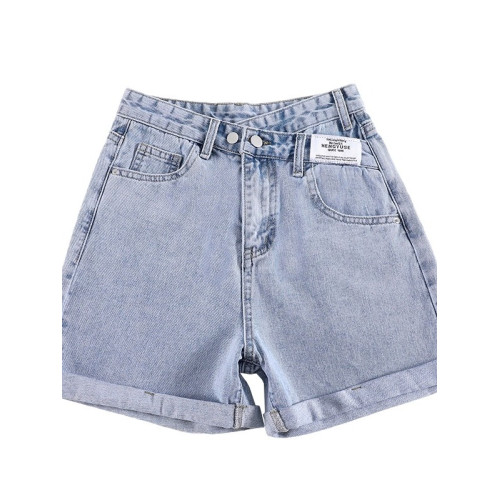 夏季薄款牛仔短褲女2025年新款時尚寬松直筒修身顯瘦濶腿女短褲子