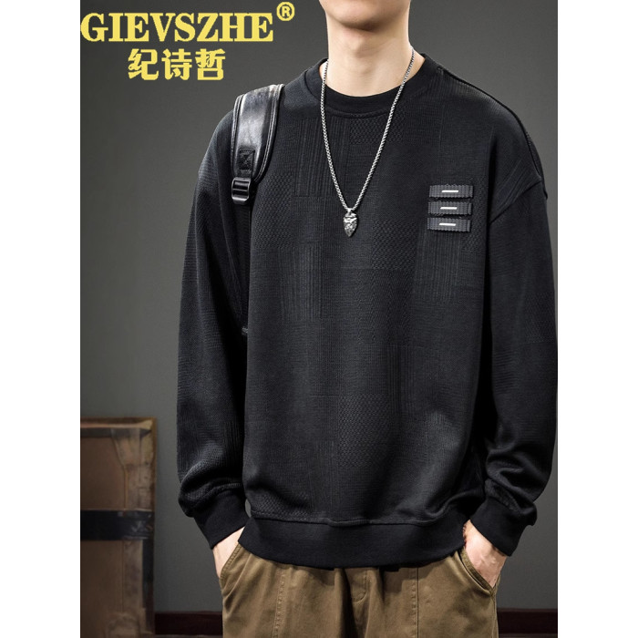 紀詩哲春秋季2025新款重磅長袖衛衣男寬松潮牌打底衫圓領上衣 紀詩哲春秋季2025新款重磅長袖衛衣男寬松潮牌打底衫圓領上衣