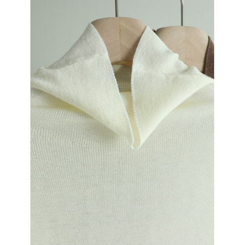 秋季新款白色高領短袖針織打底衫毛衣寬松修身純色彈力百搭女上衣