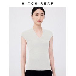 【希區瑞普特賣】美麗諾細羊毛百搭針織衫V領無袖短袖毛衣打底衫