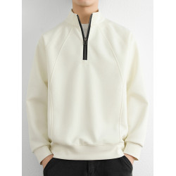 gBUbg 半拉鍊純色衛衣男款春秋季2025新款寬松美式高街套頭打底衫