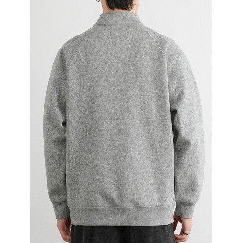 gBUbg 半拉鍊純色衛衣男款春秋季2025新款寬松美式高街套頭打底衫