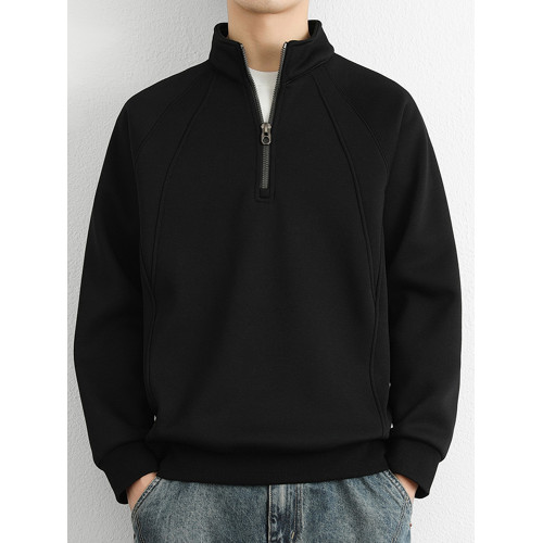 gBUbg 半拉鍊純色衛衣男款春秋季2025新款寬松美式高街套頭打底衫