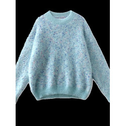 水貂絨毛衣女春秋初中高中學生大童內搭慵懶風加厚打底衫外穿上衣