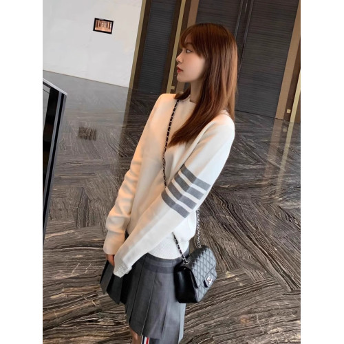 TB四杠純棉套頭毛衣圓領針織衫情侶款ins學院風祖馬龍長袖打底衫