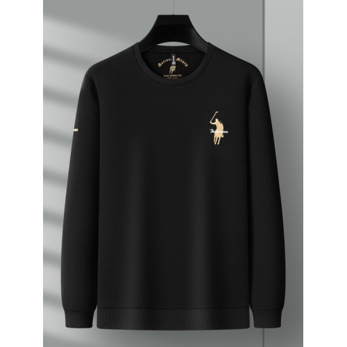 保羅2025新款春秋季男士圓領長袖衛衣休閒寬松高級大牌刺綉打底衫