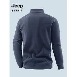 吉普衛衣男士秋冬季2025新款德絨打底衫立領加絨加厚休閒運動上衣