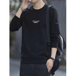 花花公子2025新款圓領衛衣男士寬松休閒長袖上衣服潮流純棉打底衫