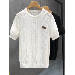 歐美『設計風』匠心製作！透氣薄款短袖圓領針織衫男士內搭打底衫