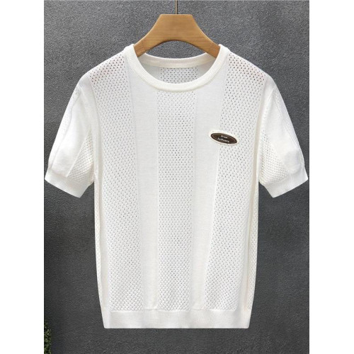 歐美『設計風』匠心製作！透氣薄款短袖圓領針織衫男士內搭打底衫