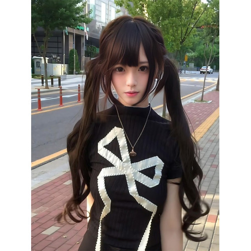 日系復古辣妹黑色高領針織衫女夏季新款修身顯瘦百搭打底衫上衣潮