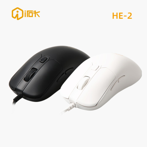 艾石頭HE2電競滑鼠有線輕量化中手大手滑鼠人體工學辦公遊戯專用