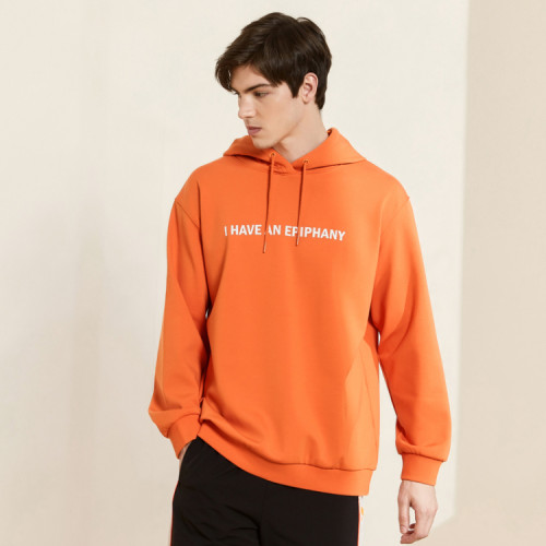 國貨美家衛衣男士連帽抓絨套頭運動衫長袖帽衫學生上衣百搭打底衫