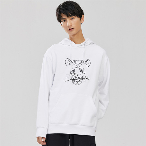 國貨美家衛衣男士連帽抓絨套頭運動衫長袖帽衫學生上衣百搭打底衫