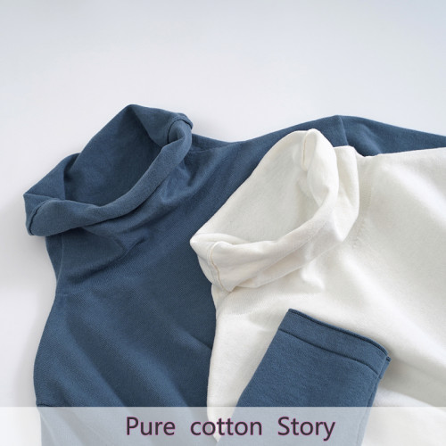 原單好貨 正16針 高支棉100% 堆堆領毛衣女士薄款內搭針織打底衫